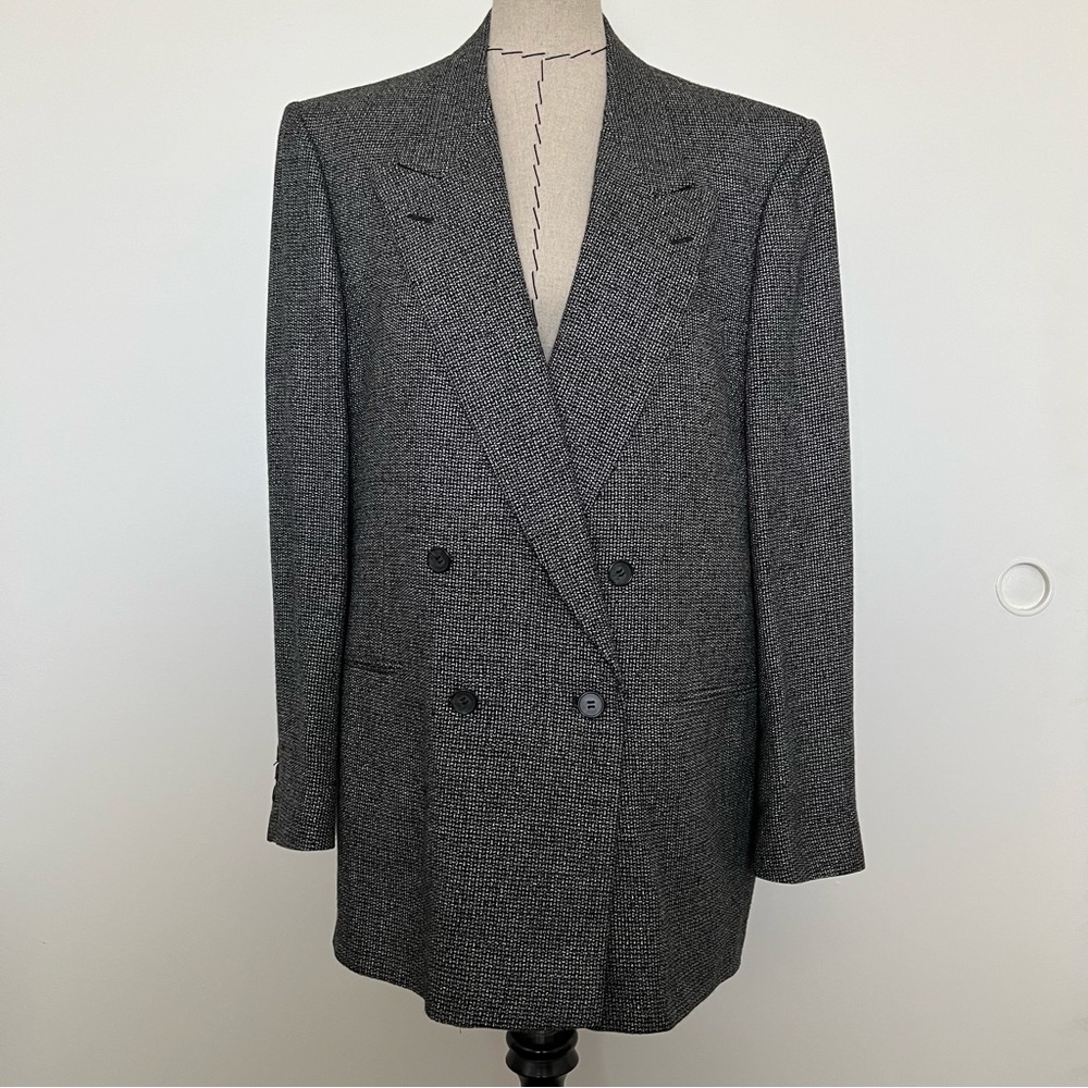 EUC Nino Cerruti houndstooth black / white blazer